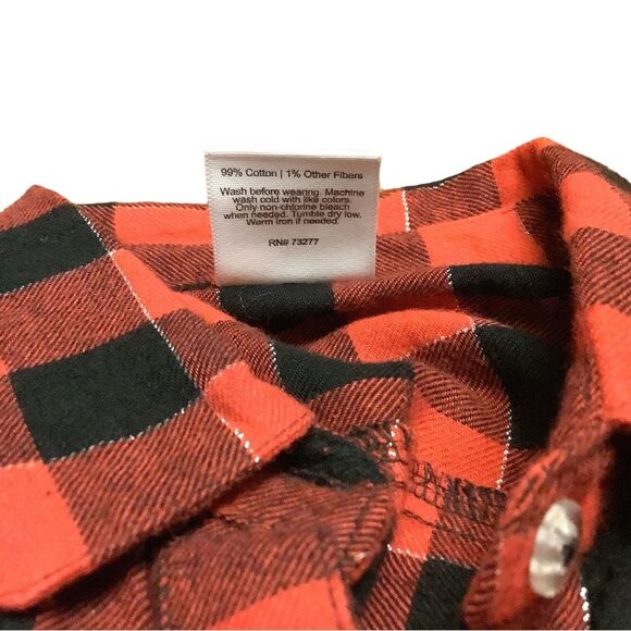 New Girls Size 4 Jumping Beans Red & Black Plaid Shirt with Long Sleeves - Picture 7 of 7